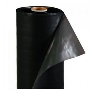 Плёнка полиэтиленовая чёрная, шириной 150 см, толщиной 100 мкм, высший сорт, 100 метров рулон, вес 15 кг, объём 0.144 м3