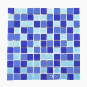 Плитка мозаика MIRO (серия Barium №31), стеклянная плитка мозаика для ванной комнаты, для душевой, для фартука на кухне, 6 шт.