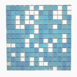 Плитка мозаика MIRO (серия Einsteinium №300), стеклянная плитка мозаика для ванной комнаты, для душевой, для фартука на кухне, 4 шт.