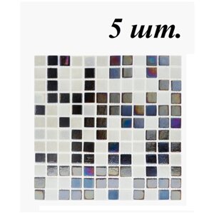 Плитка мозаика стеклянная Vidrepur White&Grey Matt-05m, 1 уп. (0.5 кв. м.)