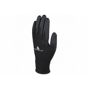 Полиэстеровые перчатки с полиуретановым покрытием Delta Plus цвет черный, р. 8 VE702PN08