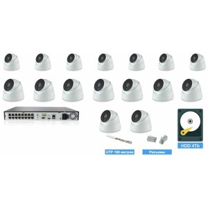 Полный IP POE комплект видеонаблюдения на 16 камер (KIT16ippoeip10PD3mp_hdd4tb_utp-2)