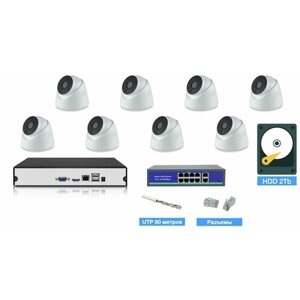 Полный IP POE комплект видеонаблюдения на 8 камер (KIT8ippoeip10PD3mp_hdd2tb_utp)
