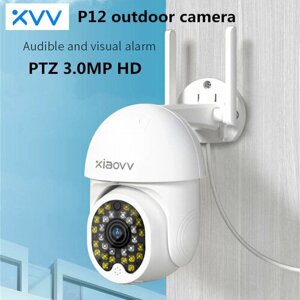 Поворотная уличная камера видеонаблюдения Xiaovv Outdoor WI-FI PTZ Camera P12 2K (XVV-3630S-P12) с ночным видением, Разрешение: 23041296р, Глобальная версия