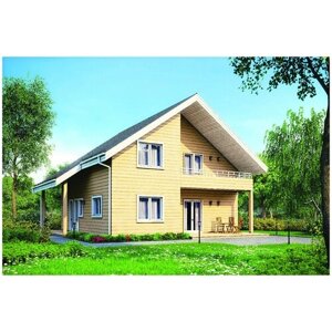 Проект деревянного дома Catalog-Plans-13-00 (156,93кв. м, 10,61x9,71м, брус 150)