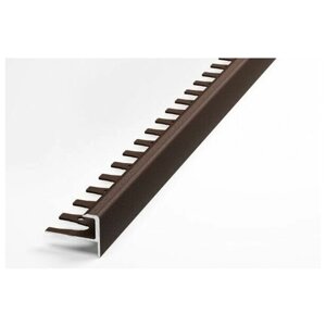 Профиль F-образный алюминиевый для плитки до 10мм (с просечкой для гибки), лука ПУ 13-1.2700.03, длина 2,7м, 03 - Шоколад