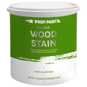 PROFIPAINTS антисептик Пропитка для дерева лессирущая с антисептиком без запаха PROFIPAINTS Silver Wood Stain, 1 кг, 0.9 л, оливка