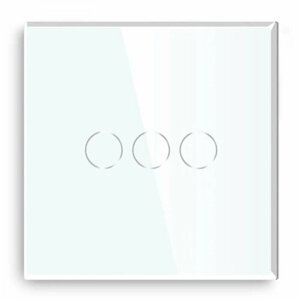 Проходной сенсорный выключатель + переключатель DiXiS 3 Gang / 2 Way Touch Switch (Single Live Connecting with Pair in set) (86x86) White (TSD3)
