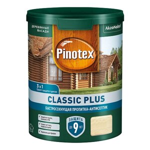 Пропитка-Антисептик Pinotex Classic Plus 3 в 1 9 Красное Дерево для Защиты Древесины до 9 лет / Пинотекс Классик Плюс.