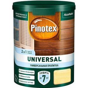 Пропитка Универсальная Pinotex Universal 2 в 1 2.5л Бесцветная Полуматовая на Водной Основе для Защиты Древесины до 7 Лет / Пинотекс Универсал.