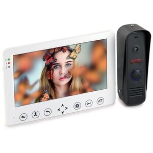 Проводной Hands Free видеодомофон HDcom W-715 (7-дюймовый монитор с функцией видеозаписи по движению) - домофон для дома в подарочной упаковке