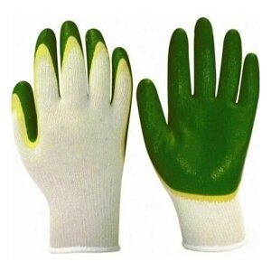 Рабочие перчатки ХБ с двойным латексным обливом (30пар) размер L
