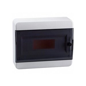 Распределительный шкаф OptiBox P, 12 мод, IP41, навесной, пластик, прозрачная черная дверь | код. 117920 | КЭАЗ (6шт. в упак.)