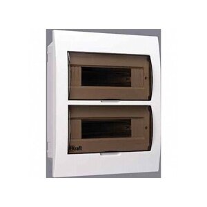 Распределительный шкаф ЩРВ-П 24 мод, IP41, встраиваемый, пластик, белая дверь, с клеммами | код. 31006DEK | DEKraft (5шт. в упак.)