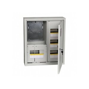 Распределительный шкаф ЩУРн, 24 мод, IP31, навесной, сталь, серая дверь, с клеммами | код. MKM32-N-24-31-ZO | IEK (8шт. в упак.)