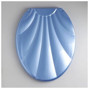 Росспласт Сиденье для унитаза с крышкой «Ракушка», 44,537 см, цвет голубой перламутр