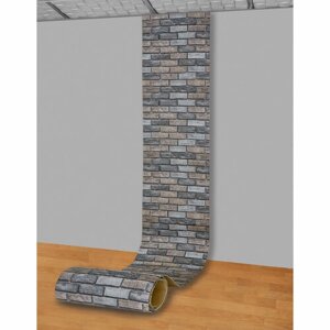 Самоклеящаяся ПВХ 3D-панель для стен в рулоне LAKO DECOR, Кирпичная кладка 666, 70x600см, толщина 6мм