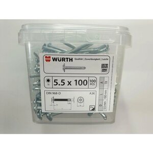 Саморез по металлу DIN 968-D 5.5x100 (100 pcs) WURTH, Германия