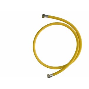 Шланг, подводка для газовых приборов (плит, баллонов) из ПВХ (желтый) 1/2" х 3,0 м, гайка/гайка 1 шт