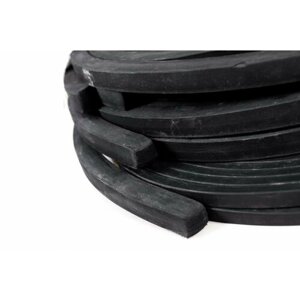 Шнур резиновый уплотнительный, черный, монолитный, жесткий, прямоугольный, размер 20х45 мм
