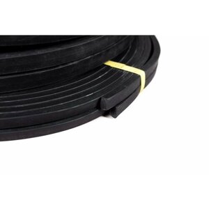 Шнур резиновый уплотнительный, черный, монолитный, жесткий, прямоугольный, размер 5х12 мм