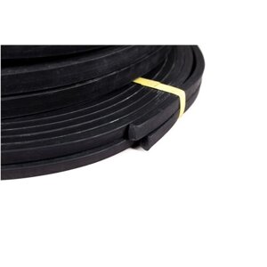Шнур резиновый уплотнительный, черный, монолитный, жесткий, прямоугольный, размер 8х32мм