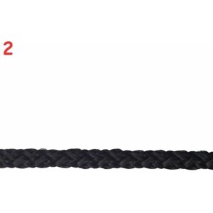 Шнур вязаный полипропиленовый 8 прядей черный d4 мм (2 шт.)