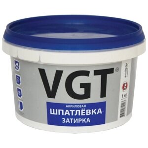 Шпатлевка VGT акриловая шпатлевка-затирка, белый, 1 кг