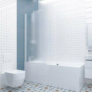 Шторка на ванну GWMPKB020P601 50x150 см, профиль белый матовый, цвет стекла матовый, стекло закаленное 6 мм, открывание двери левое / правое