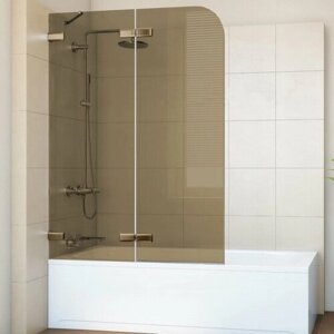 Шторка на ванну GWMPTRPL862A-66 85x160 см, профиль бронзовый, цвет стекла бронзовый, стекло закаленное 6 мм, открывание двери левое / правое