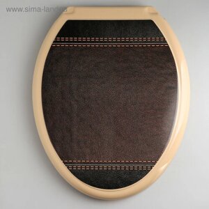 Сиденье для унитаза с крышкой «Декор. Кожа», 44,537,5 см, цвет коричневый