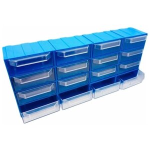 Система хранения Rezer/сборный органайзер/ ящик для хранения 16 ячеек, синий