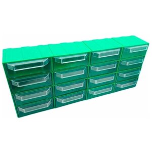 Система хранения Rezer/сборный органайзер/ящик для хранения 16 ячеек, зеленый