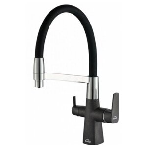 Смеситель для кухни (мойки) STEEL hammer SH 818-6 BLACK CR черный/хром