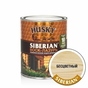 Состав декоративно-защитный для древесины HUSKY SIBERIAN Воск-Лазурь бесцветный (0,9л)