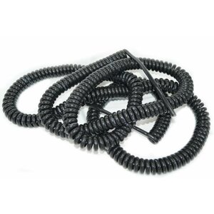 Спиральный кабель полиуретановый 3х1.5/2000-7000мм черный