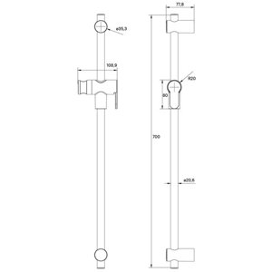 Стойка для душа IDDIS ray (RAY70W0i17)