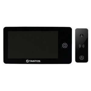 Tantos NEO (черный) и iPanel 2+(черная) (комплект домофона с экраном 7" и вызывной панелью с широким углом обзора)