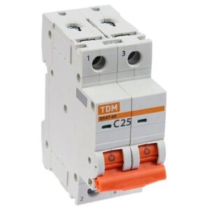 TDM electric выключатель автоматический TDM ва47-60, 2п, 25 а, 6 ка, C, SQ0223-0095
