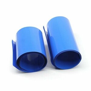 Термоусадочный рукав ПВХ (PVC) 200 мм синий, 1 метр