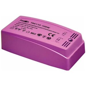Трансформатор электронный понижающий, 230V/12V 105W пластик розовый, TRA110, 21482