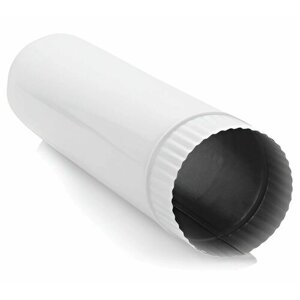 Труба дымоотводящая для газовой колонки 130мм 0.5 метра, стальная белая Whitesteel