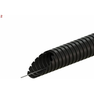Труба гофрированная Экопласт D25 мм 10 м ПНД легкая с протяжкой цвет черный (2 шт.)