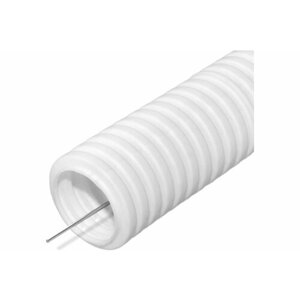 Труба гофрированная ПЛЛ легкая безгалогенная (HF) негорючая (НГ) белая с/з d20 мм (100 м уп/ Промрукав