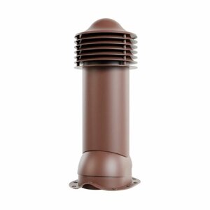 Труба вентиляционная для металлочерепицы Viotto, d-125мм, h-650мм, утепленная, коричневый шоколад ( RAL 8017)