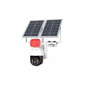 Уличная автономная поворотная 3G/4G камера LinkSolar Mod: SE902-4MP (4G) (W4145RU) 4Mp с двойной солнечной батареей, микрофоном и сиреной. IP камера
