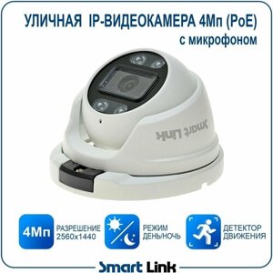 Уличная IP-камера видеонаблюдения 4Мп, купольная антивандальная, с микрофоном и PoE. Smart Link SL-IP4152MPA