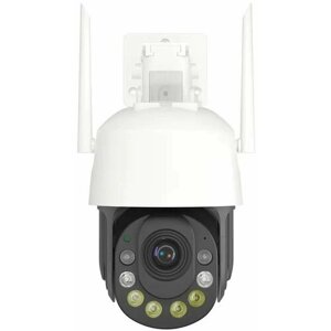 Уличная поворотная Wi-Fi 5Мп COLORVU камера видеонаблюдения встроенный слот для кары памяти, микрофон и динамик, ИК и белая подсветка SECTEC