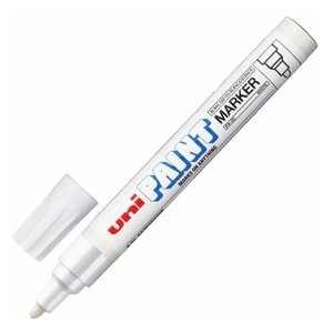 UNI Маркер-краска лаковый (paint marker) uni (япония) paint , 2,2-2,8 мм, белый, нитро-основа, алюминиевый корпус, px-20(l) white
