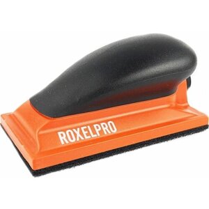 Универсальный шлифовальный блок - малый RoxelPro шлифок размером: 70х125 мм, на липучке, с пылеотводом, 13 отверстий, 1 шт.
